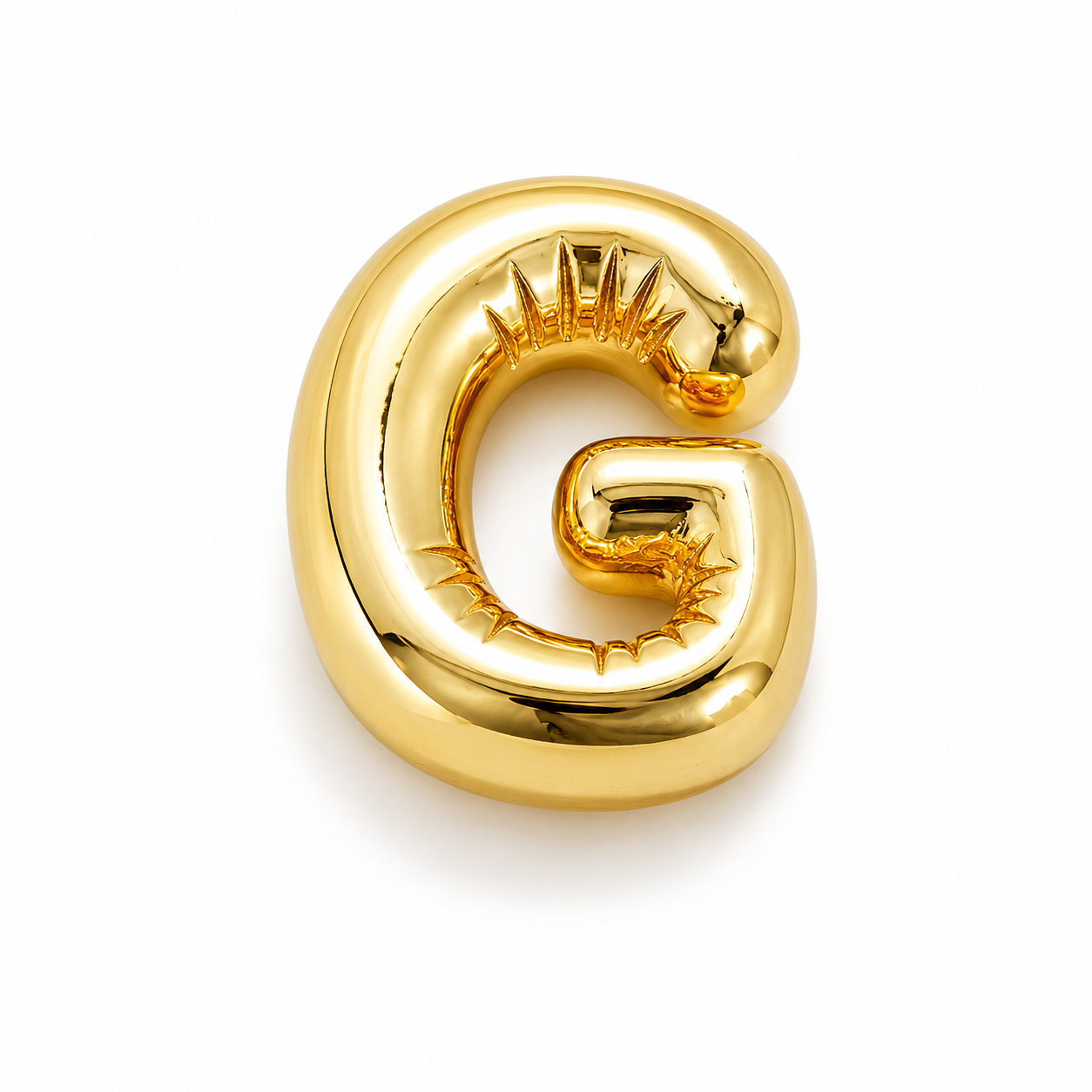 LETRA GLOBO DORADA CON CADENA