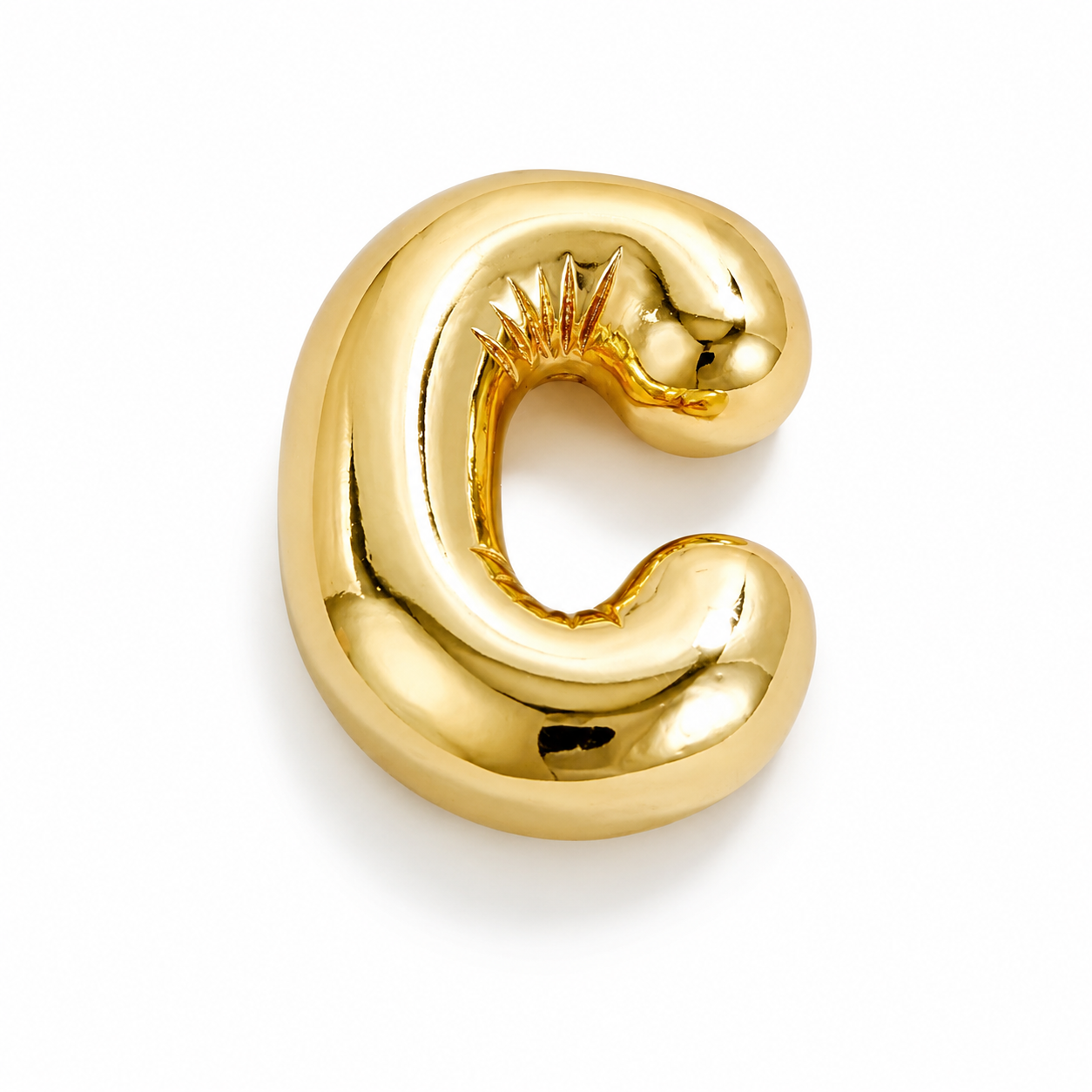 LETRA GLOBO DORADA CON CADENA