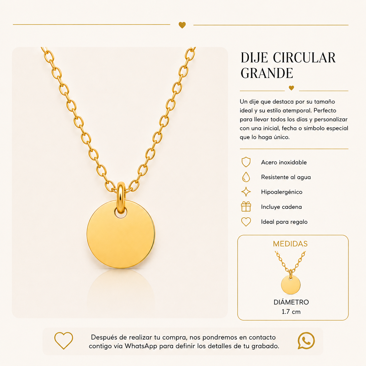 DIJE CIRCULAR GRANDE 17 mm
