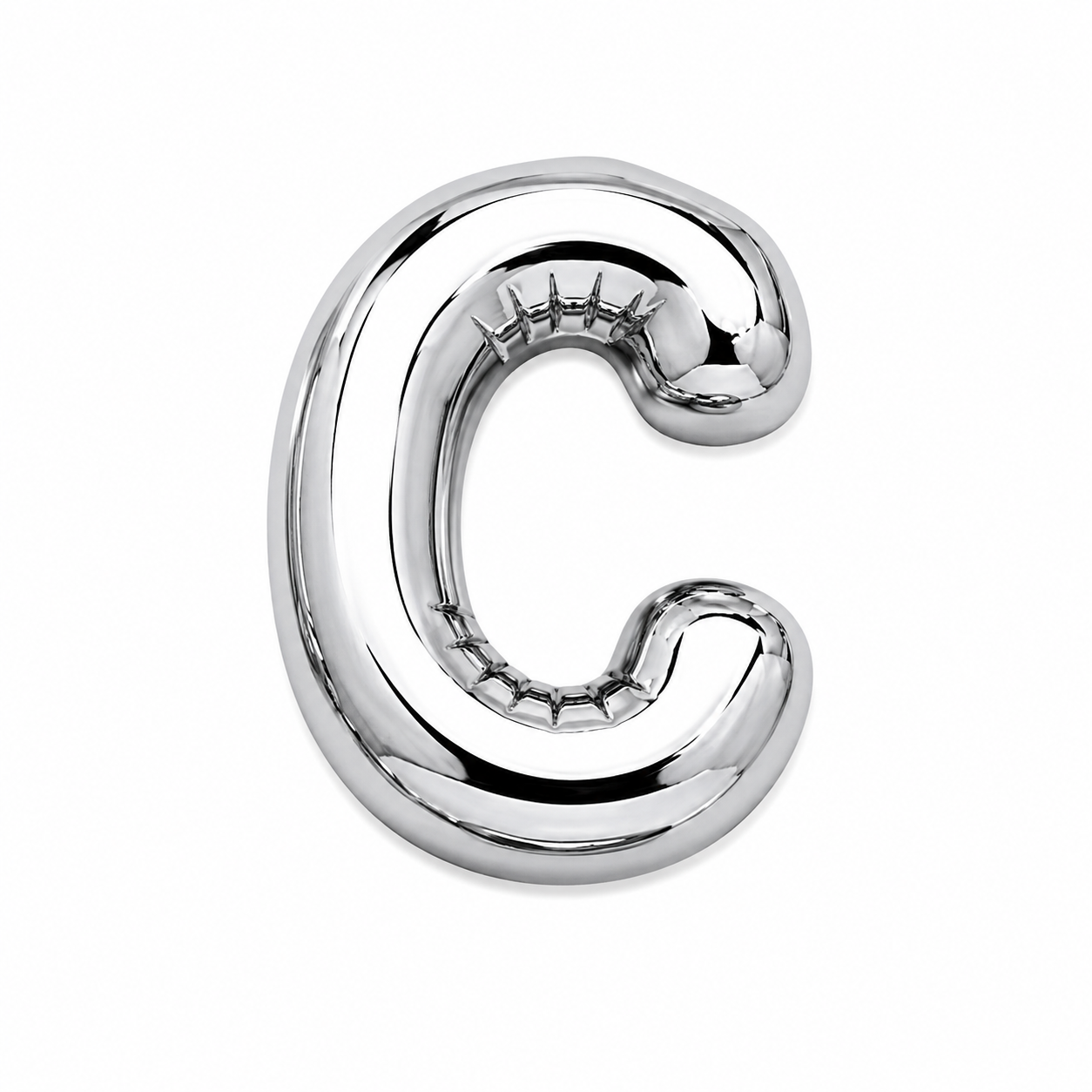 LETRA GLOBO PLATA CON CADENA